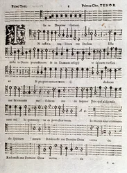 Page of musical score of Psalms (op 16) by Ludovico Viadana