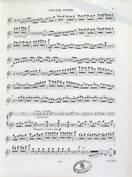 Page of Musical Score of First Violin of Overture No. 11 by Kalliwoda
