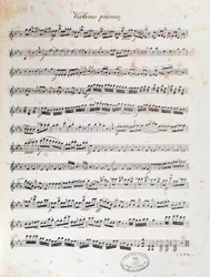 Page of musical score of the overture of Alruna by Louis Spohr