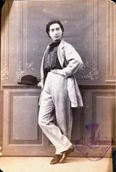 Portrait of Anita Garibaldi (1821-1849), wife of Giuseppe Garibaldi, in men