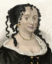 Portrait of Anne Hyde, Duchess of York and First Wife of James II of England (engraving of the 19th century)