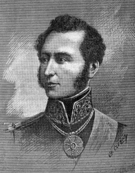 Portrait of Antonio José de Sucre (1795-1830) - Venezuelan independence leader - engraving