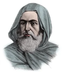 Portrait of Ben Mahi Ed Din Abd El Kader (Abd El-Kader) (1808 - 1883), ABDELKADER, Amir of Mascara, military and religious leader - engraving 1883
