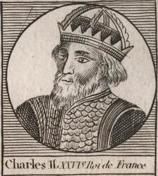 Portrait of Charles II the Bald (823-877), King of France - engraving from “Instruction sur l