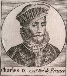 Portrait of Charles IX (1550-1574), King of France - Charles IX king of France from 1560 to 1574 - engraving from Instruction sur l