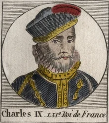 Portrait of Charles IX (1550-1574), King of France - Charles IX King of France from 1560 to 1574 - engraving from 
