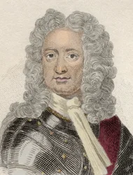 Portrait of Charles Mordaunt, 3rd Earl of Peterborough and 1st Earl of Monmouth, English diplomat and military (engraving)