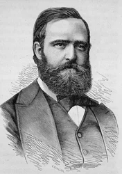 Portrait of Clément Duvernois. Engraving of the end of the 19th century in 