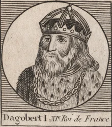 Portrait of Dagobert, King of the Franks from 628 to 638 - engraving from 