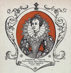 Portrait of Elizabeth I or Elizabeth Tudor (1533-1603), Queen of England and Ireland, Engraving from 1914