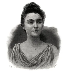 Portrait of Yvette Guilbert (1865-1944) French Singer of the Coffee-Concert - Engraving of 1892