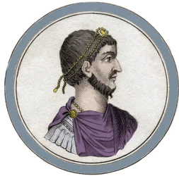 Portrait of Flavius Claudius Julianus (331-363), named Julian the Apostate. Engraving of the 19th century