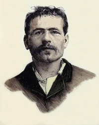 Portrait of Francois Claudius Koenigstein (1859-1892), French Anarchist Terrorist Activist. 19th Century Engraving