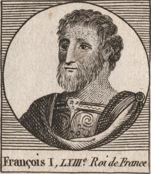 Portrait of Francis I (1494 - 1547), King of France - engraving from “Instruction sur l