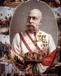 Portrait of François Joseph I (1830 -1916). Emperor of Austria and King of Hungary. chromolithograph of the late 19th century