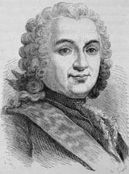 Portrait of François de Chevert (1695 - 1769). Engraving from 