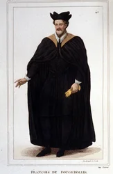 Portrait of François de Fougerolles, Latinist, Doctor of Medicine. Engraving from 1830