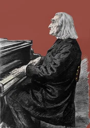 Portrait of Franz Liszt, Hungarian piano composer and pianist