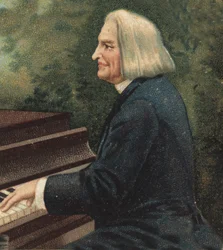 Portrait of Franz Liszt, Hungarian piano composer and pianist.