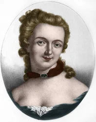 Portrait of Gabrielle Emilie de Breteuil, Marquise (Madame) du Chatelet (1706-1749) Marquise Le Tonnelier de Breteuil, French woman of letters
