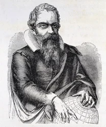 Portrait of Galileo Galilei, Engraving 19th Century