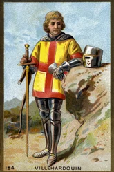 Portrait of Geoffroi de Villehardouin (1150 - 1213). Chromolithography of the late 19th century