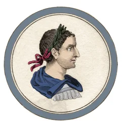 Portrait of Heliogabale or Elagabal (Varius Avitus Bassianus), Roman emperor from 218 to 222 under the name of Marcus Aurelius Antoninus (engraving)