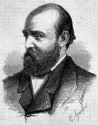 Portrait of Henry Murger, French writer. Engraving in Le Monde Illustré