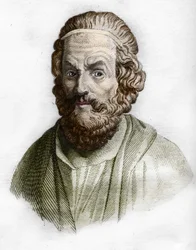 Portrait of Homer (9th Century BC), Greek Poet. In Ancient History of Rollin. 1829