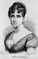 Portrait of Hortense Eugenie Cecile de Beauharnais, Queen of Holland (1783-1837), daughter of Josephine de Beauharnais and Viscount Alexandre de Beauharnais - in 