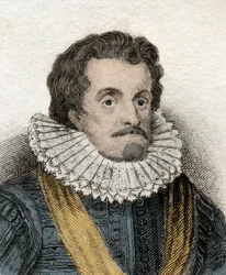 Portrait of James I, King of England and Ireland (or James VI, King of Scotland). 19th century engraving.