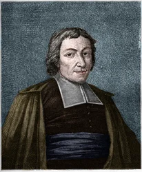 Portrait of Jean Baptiste De La Salle, French religious, founder of the congregation of the brothers of the Christian Schools. Engraving of the 19th century