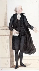 Portrait of Jean Sylvain Bailly, writer, astronomer and politician elected to the Académie française. Engraving from 1830.