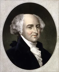Portrait of John Adams, 2nd President of the United States. Engraving 19th century