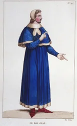 Portrait of John II the Good, King of France engraving from 1830