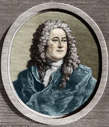 Portrait of John Law (1671 - 1729), Scottish Financial who caused bankruptcy in 1720 (Event of Quincampoix Street)