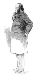 Portrait of Jules Ferry (1832-1893), French politician, President of the Council of Ministers. Engraving in Le Monde Illustré