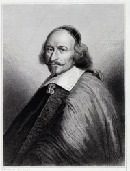 Portrait of Jules Mazarin (Giulio Raimondo Mazzarino or Mazarino) (1602-1661), French Cardinal and politician - in “Histoire des Français” by Lavallée