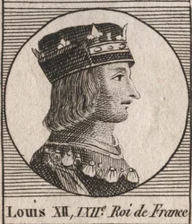 Portrait of Louis XII of France (1462-1515), King of France - engraving from “Instruction sur l
