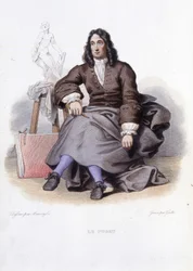Portrait of Le Puget (Pierre Puget) French Sculptor, Painter and Architect (1620-1694) - in Le Plutarque Français, Ed. Mennechet