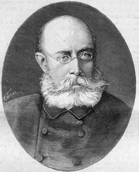 Portrait of Louis Leon Cesar Faidherbe (General Faidherbe), French soldier and politician. Engraving in 