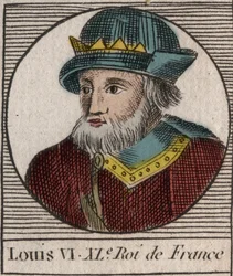 Portrait of Louis VI, called The Fat - engraving from 