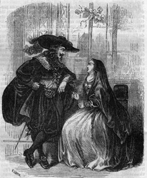 Portrait of Louis XIII (1601-1643) King of France and Mademoiselle de Lafayette (engraving of the 19th century)