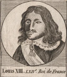 Portrait of Louis XIII the Just (1601-1643), King of France - engraving from 