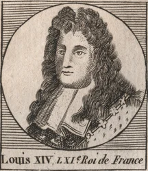 Portrait of Louis XIV (1638-1715), known as Louis the Great or the Sun King - Louis XIV, known as Louis the Great or the Sun King - engraving from Instruction sur l