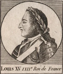 Portrait of Louis XV (1710-1774), known as Louis the Well Beloved, King of France - engraving from 