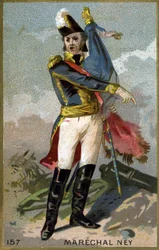 Portrait of Michel Ney, Duke of Elchingen, Prince of the Moskova (1769 - 1815), Marshal of France. Chromolithography of the 19th century