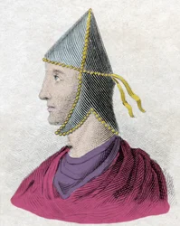 Portrait of Mithridates VI Eupator called the Great (132-63 BC), King of Pontus. Engraving of the 19th century