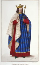 Portrait of Philip III the Bold. Engraving of 1830