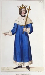 Portrait of Philip IV the Bel, King of France (engraving from 1830)